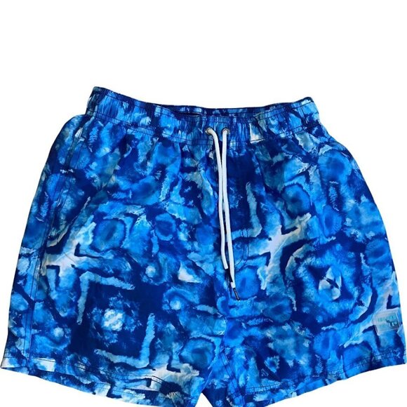 Island Haze Drawstring Swim Shorts Blue Sky Patterned Trunks Size Medium… - Picture 1 of 7